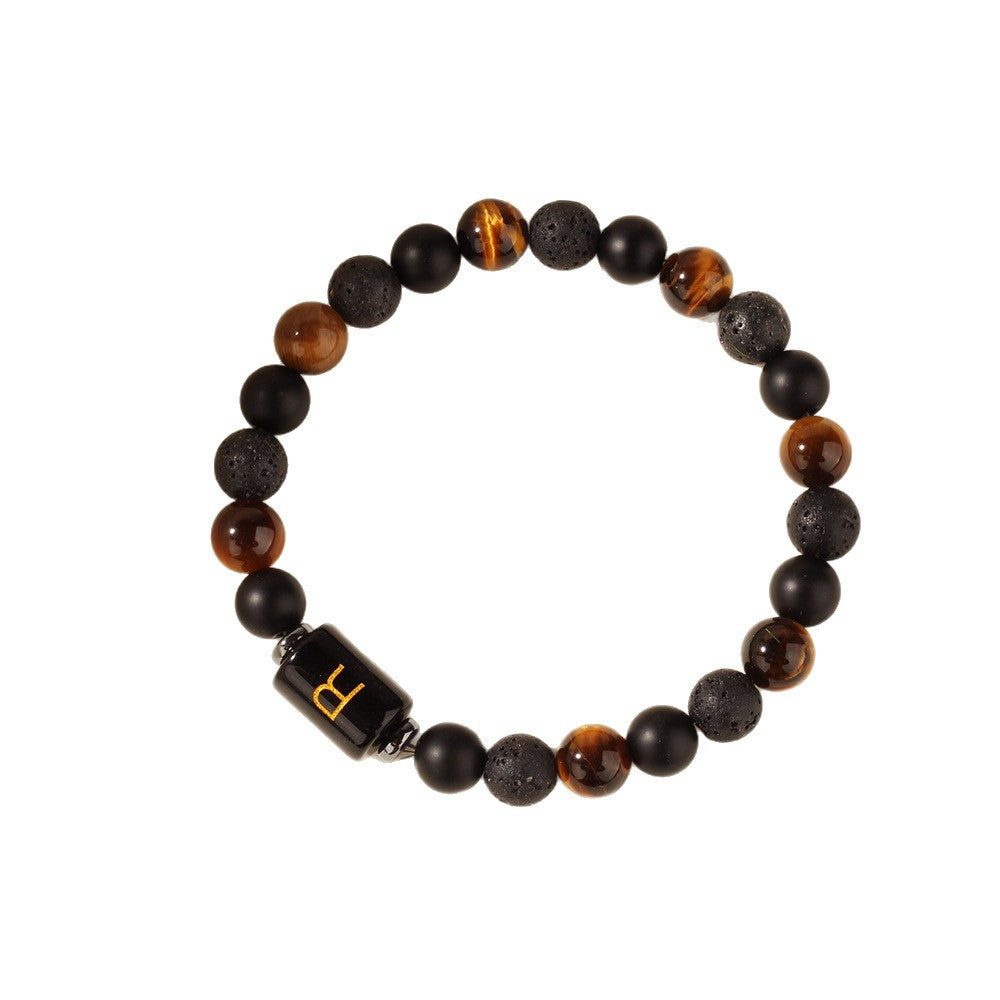 Personalized Tiger's Eye & Lava Stone Bracelet