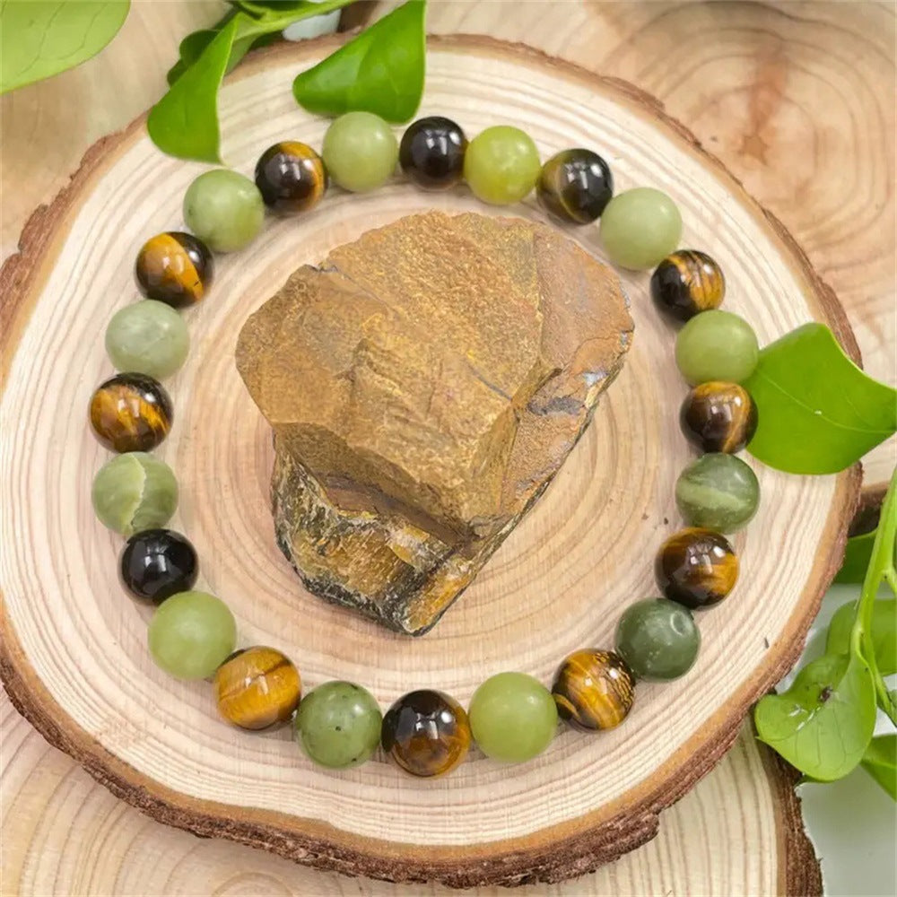 Tiger Eye & Green Jade Energy Bracelet