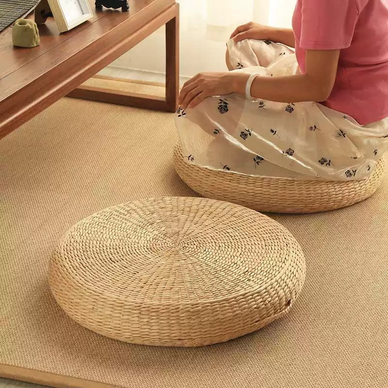 Japanese Tatami Meditation Floor Cushion – Zen Pouf for Mindfulness & Yoga