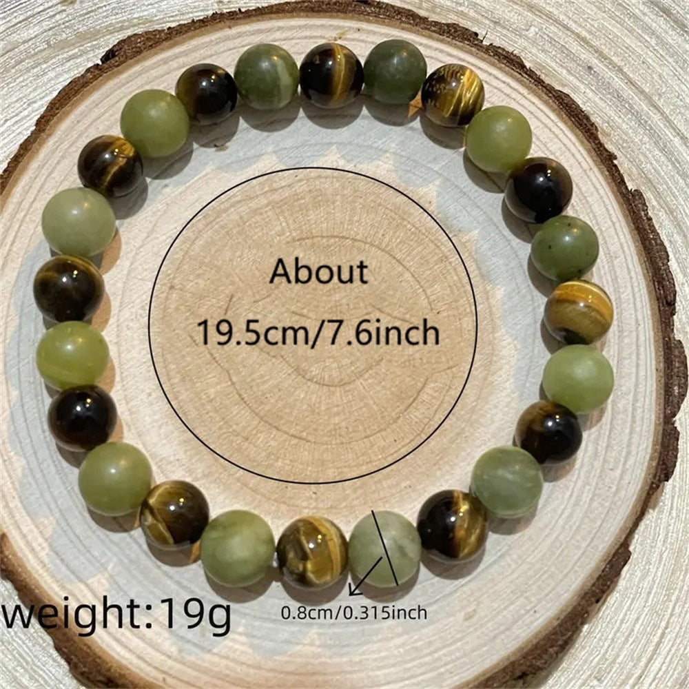 Tiger Eye & Green Jade Energy Bracelet