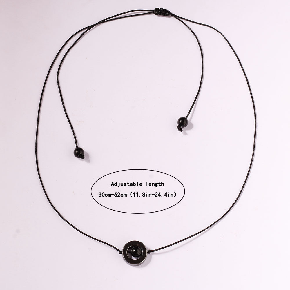 Minimalist Black Onyx Pendant Necklace – Natural Stone for Grounding & Inner Power