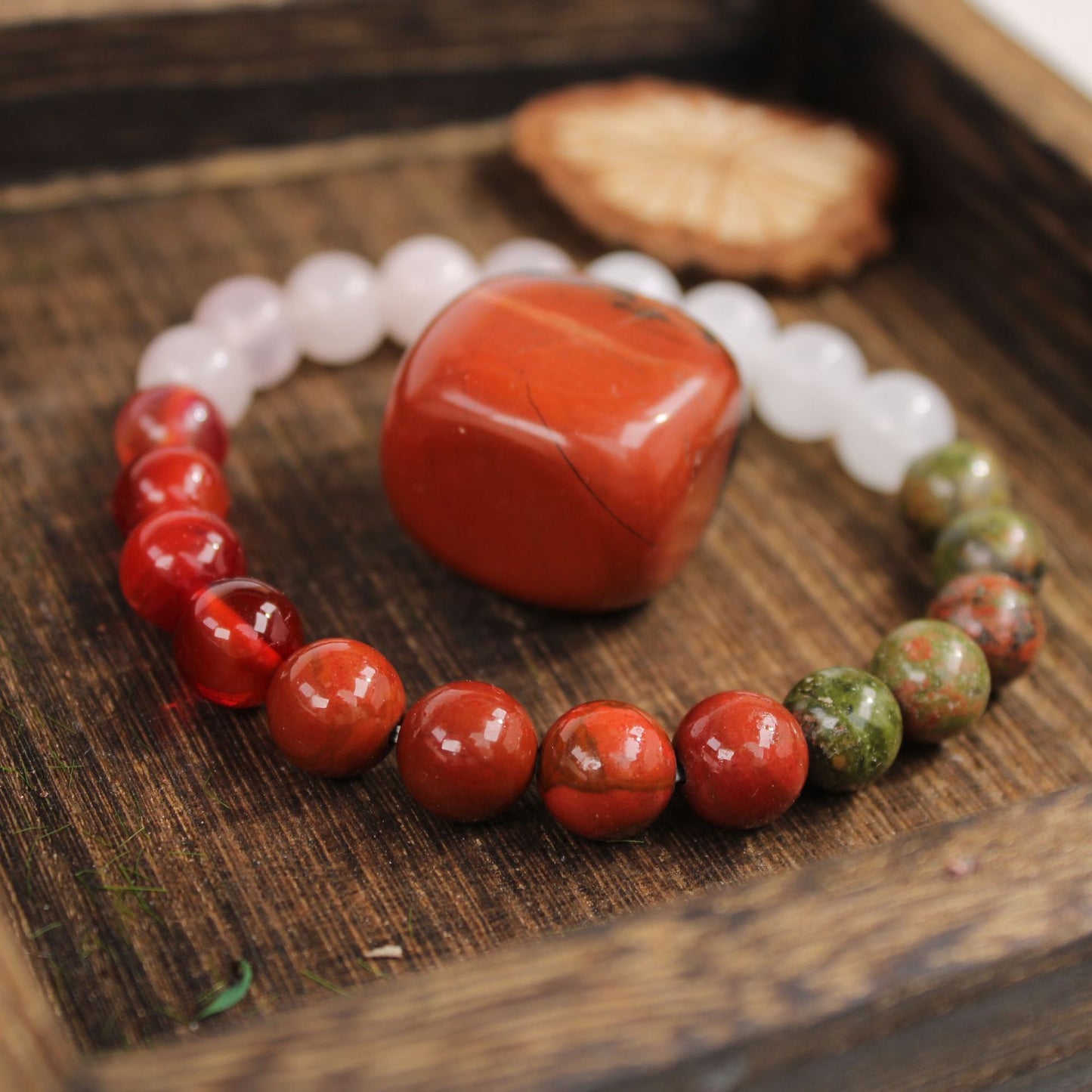 Natural Unakite Crystal Bracelet – Emotional Healing & Feminine Grounding