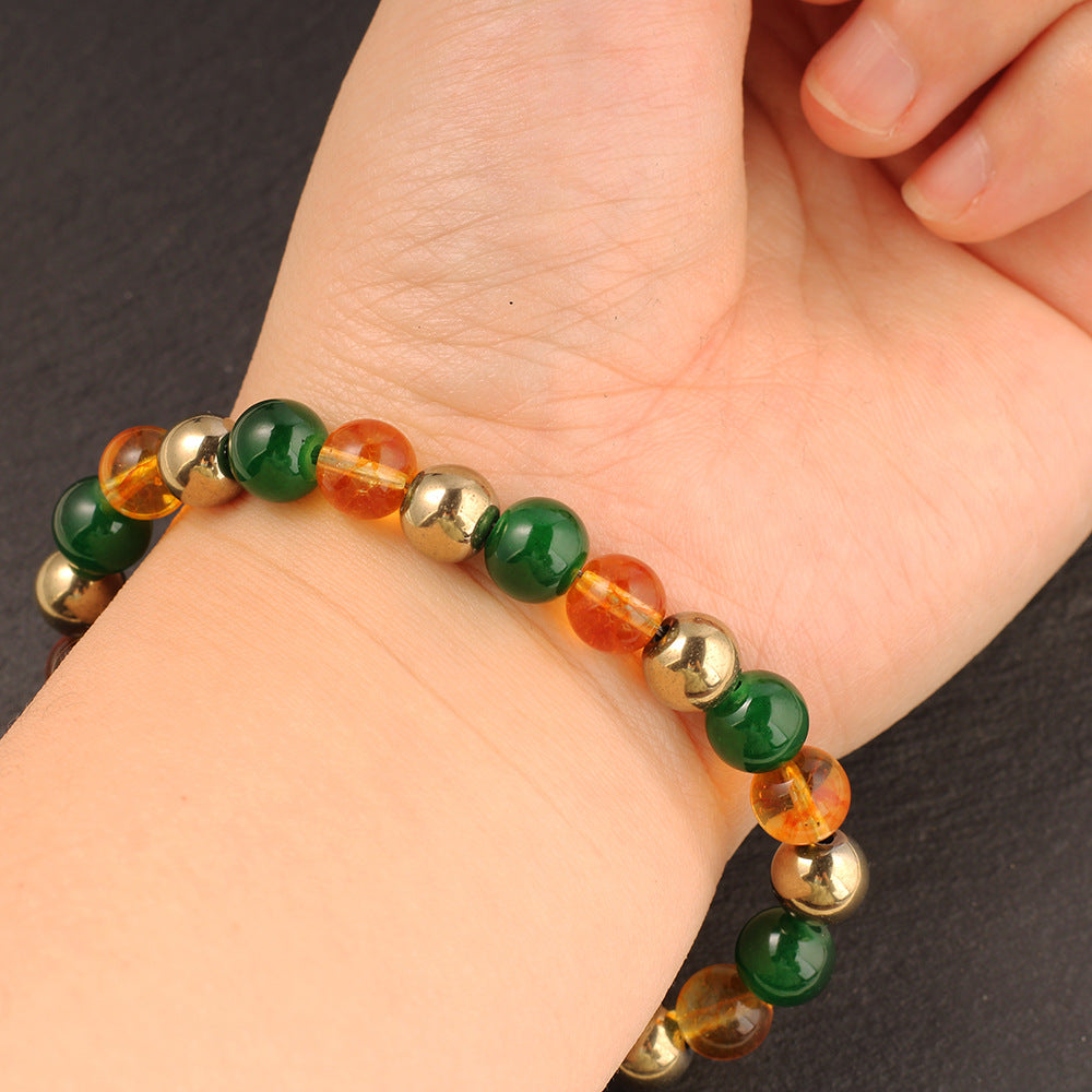 Citrine & Green Agate Wealth Bracelet – Prosperity in Style
