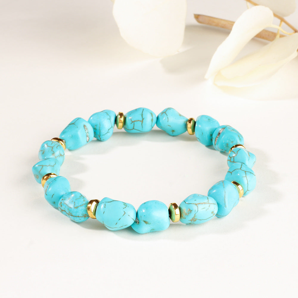Geometric Turquoise Healing Stone Bangle
