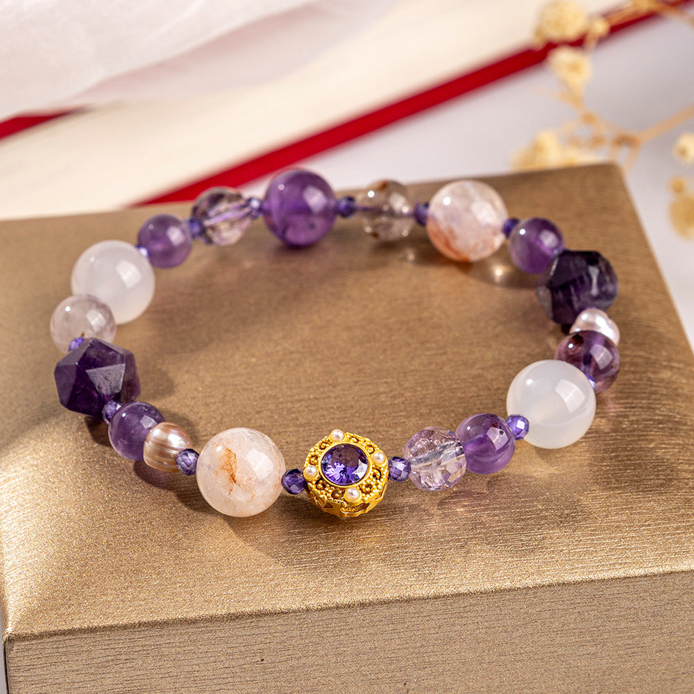 Dreamy Amethyst Crystal Bracelet · Luxe Multi-Stone Healing Jewelry · Unique Spiritual Design