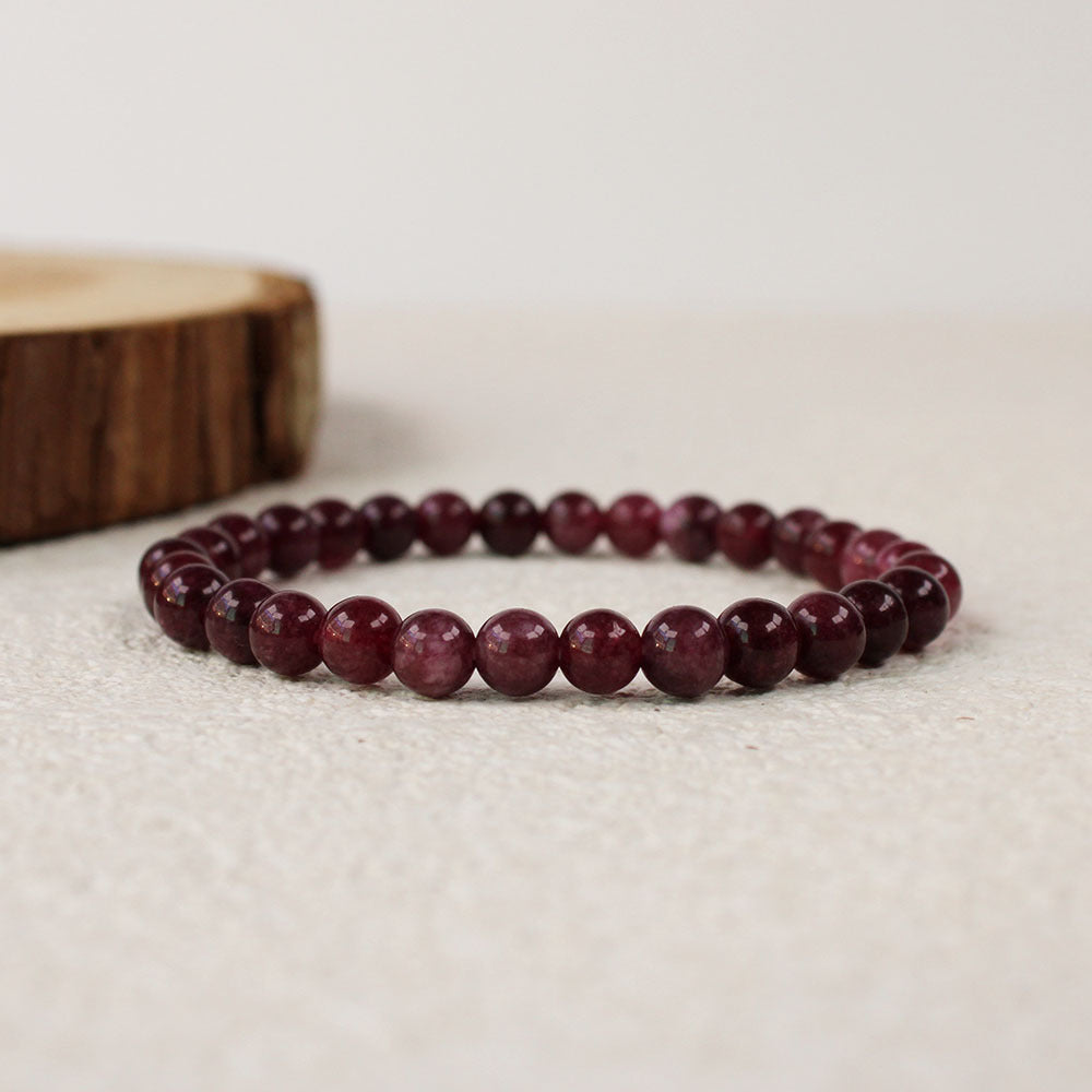 6mm Garnet Energy Bracelet – Natural Healing Stone for Passion & Vitality