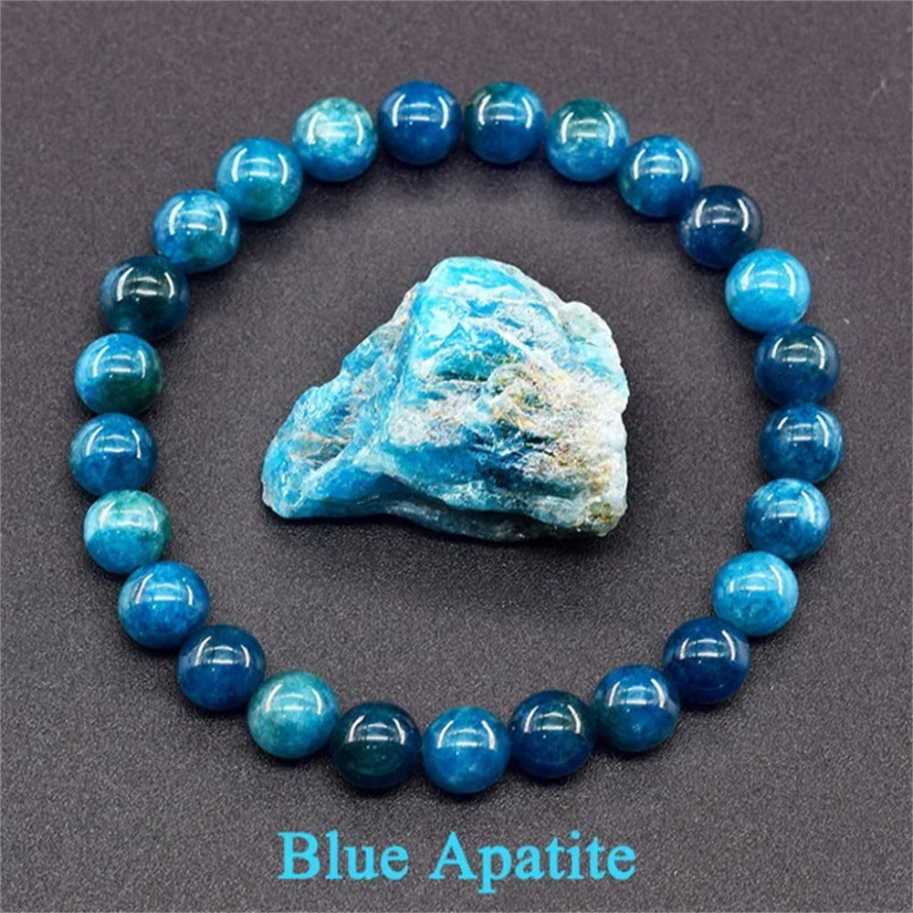 Blue Apatite Crystal Bracelet · Natural Healing Beads for Clarity & Calm