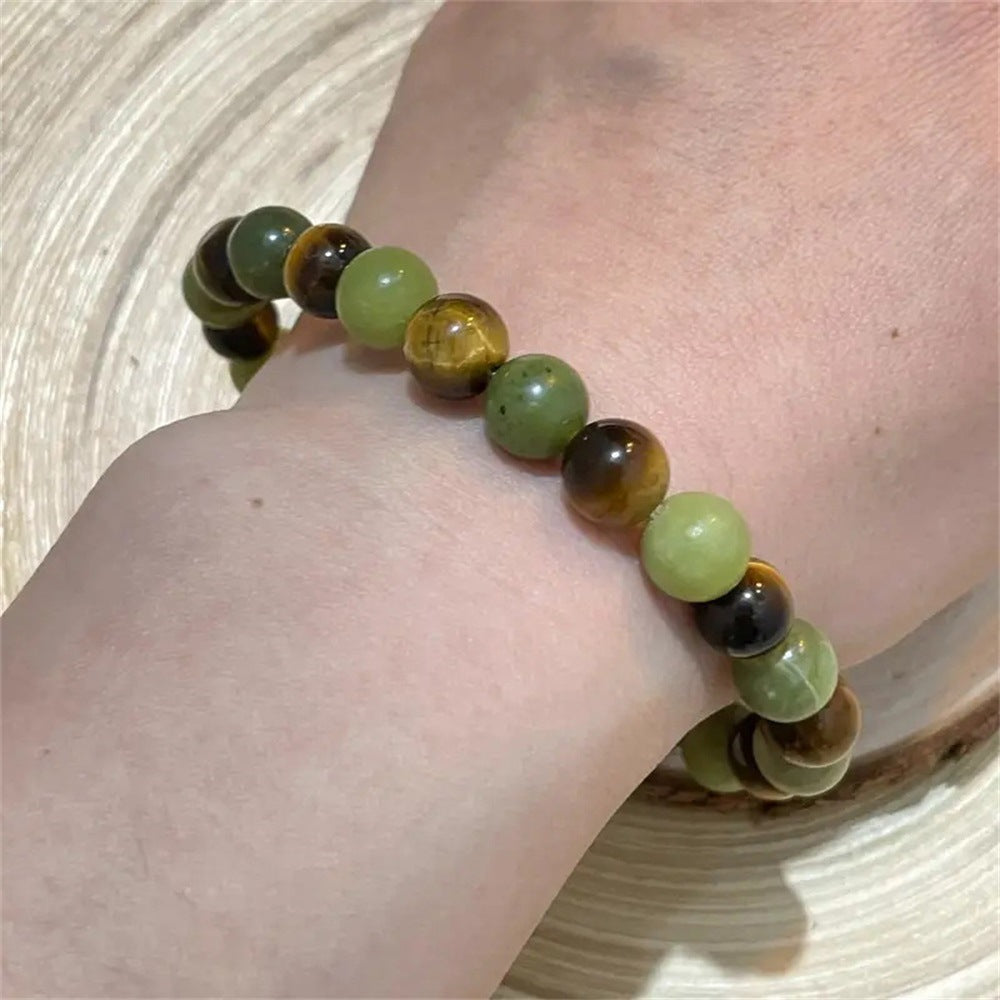 Tiger Eye & Green Jade Energy Bracelet
