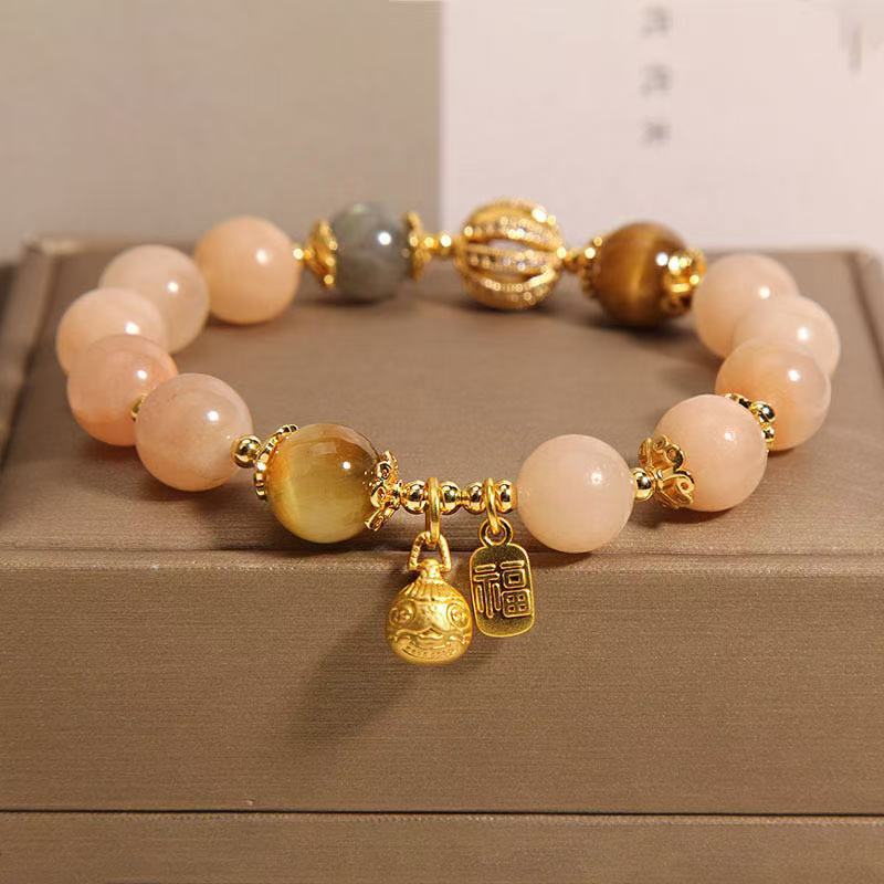 Golden Rutilated Quartz Bracelet · High-End Energy Healing Wealth Crystal for Women
