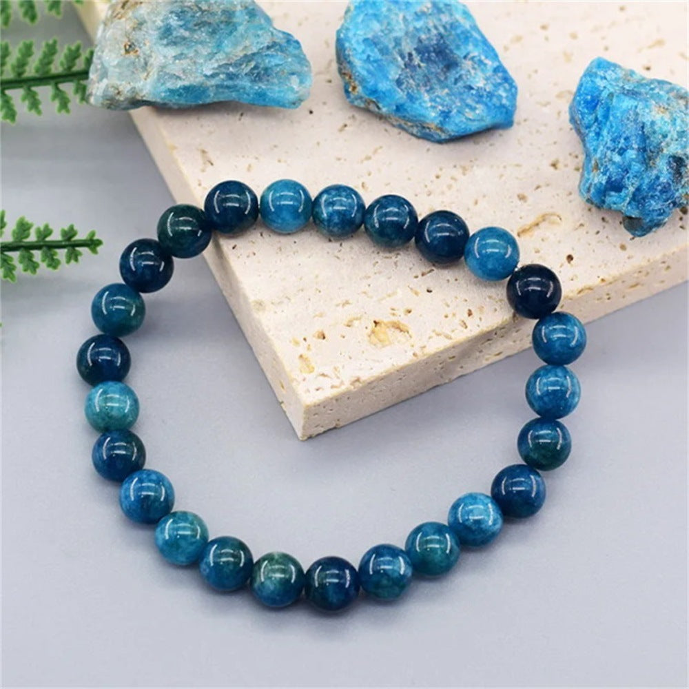 Blue Apatite Crystal Bracelet · Natural Healing Beads for Clarity & Calm