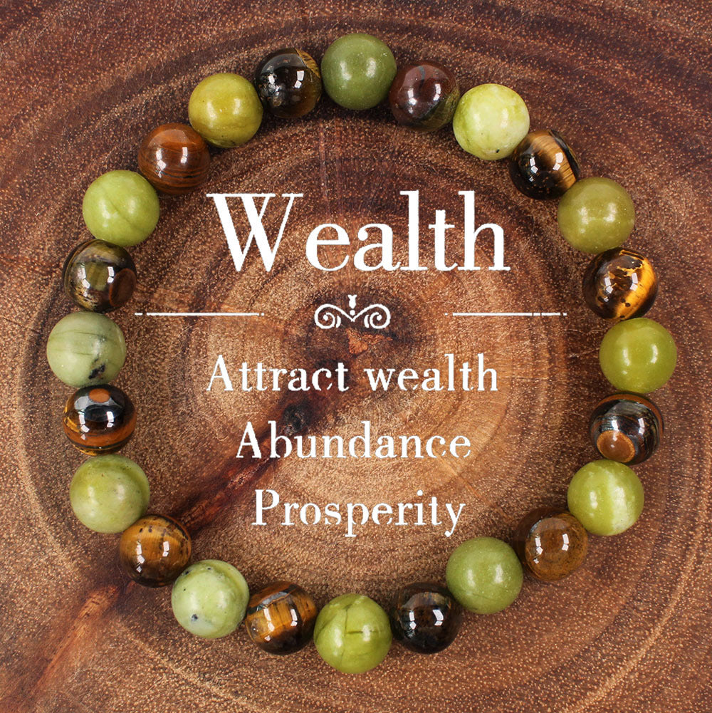 Tiger Eye & Green Jade Energy Bracelet