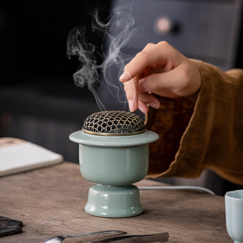 Premium Electric Incense Burner – Ceramic Aroma Diffuser for Sandalwood, Tibetan & Zen Incense