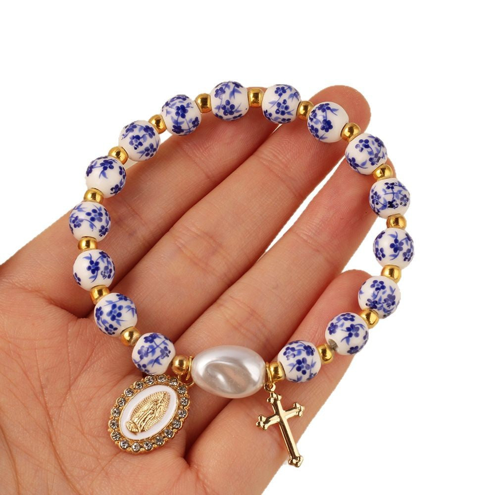 Porcelain Faith Bracelet – Blue & White Ceramic