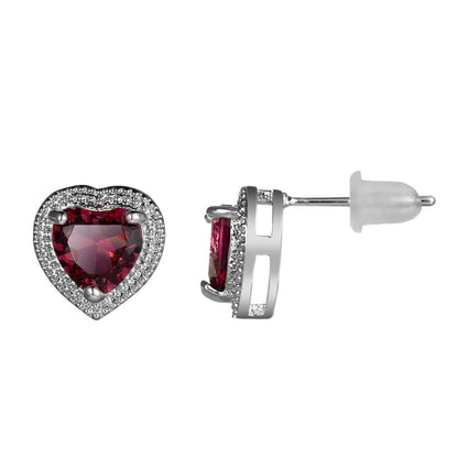 Ocean Heartlight – Zircon Crystal Heart Necklace & Stud Earrings Set