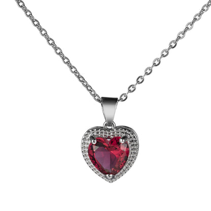 Ocean Heartlight – Zircon Crystal Heart Necklace & Stud Earrings Set