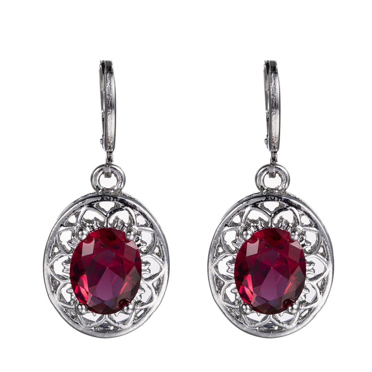 Sacred Bloom – Egg Crystal Earrings & Hollow Petal Pendant Necklace
