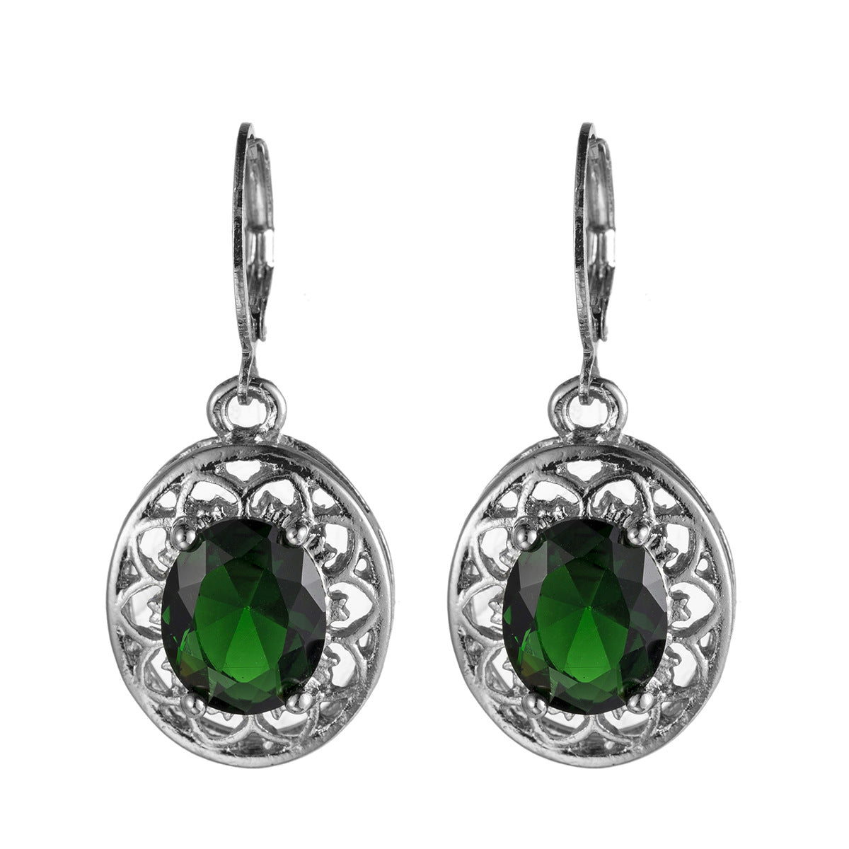 Sacred Bloom – Egg Crystal Earrings & Hollow Petal Pendant Necklace