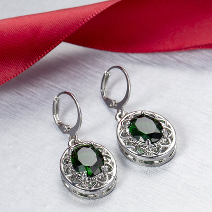 Sacred Bloom – Egg Crystal Earrings & Hollow Petal Pendant Necklace