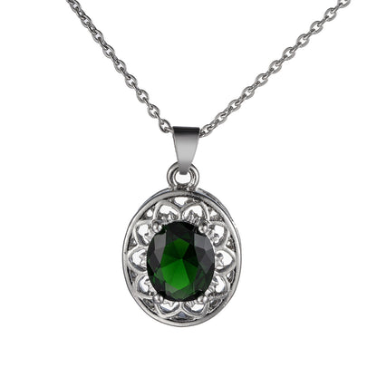 Sacred Bloom – Egg Crystal Earrings & Hollow Petal Pendant Necklace