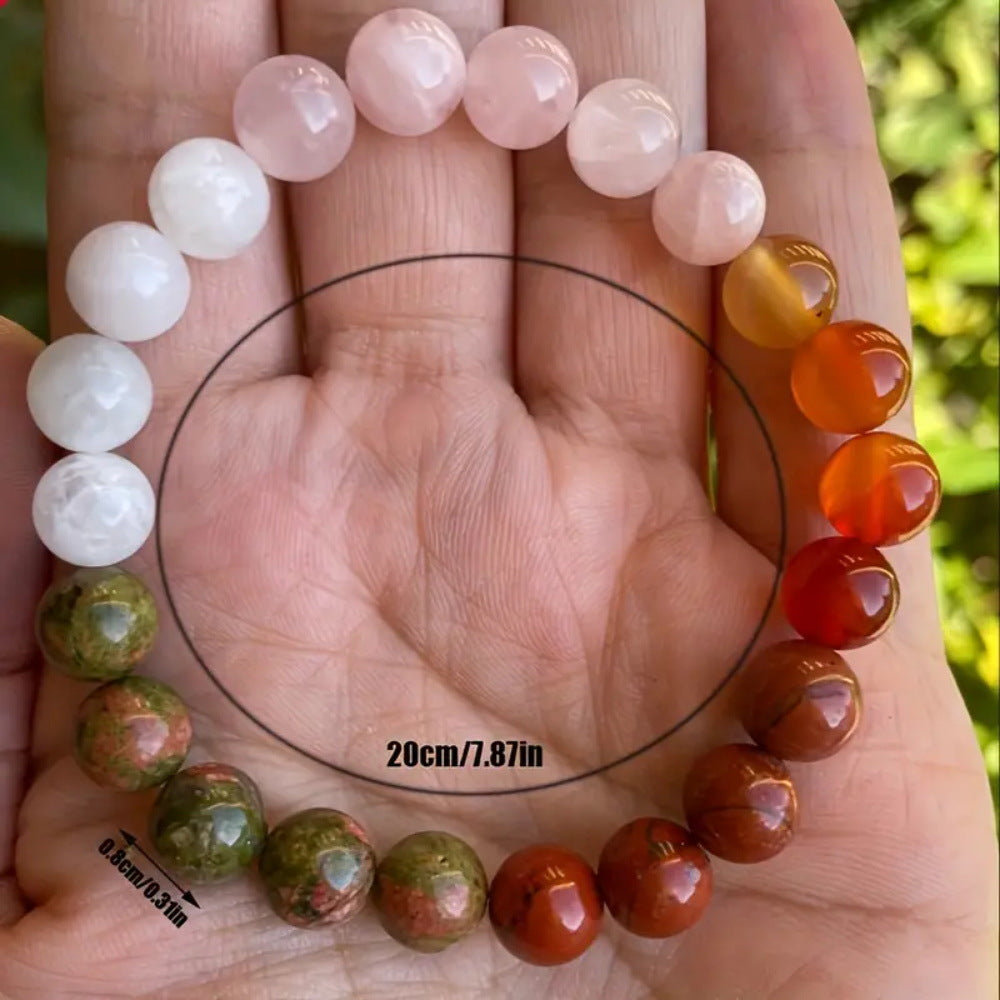 Natural Unakite Crystal Bracelet – Emotional Healing & Feminine Grounding
