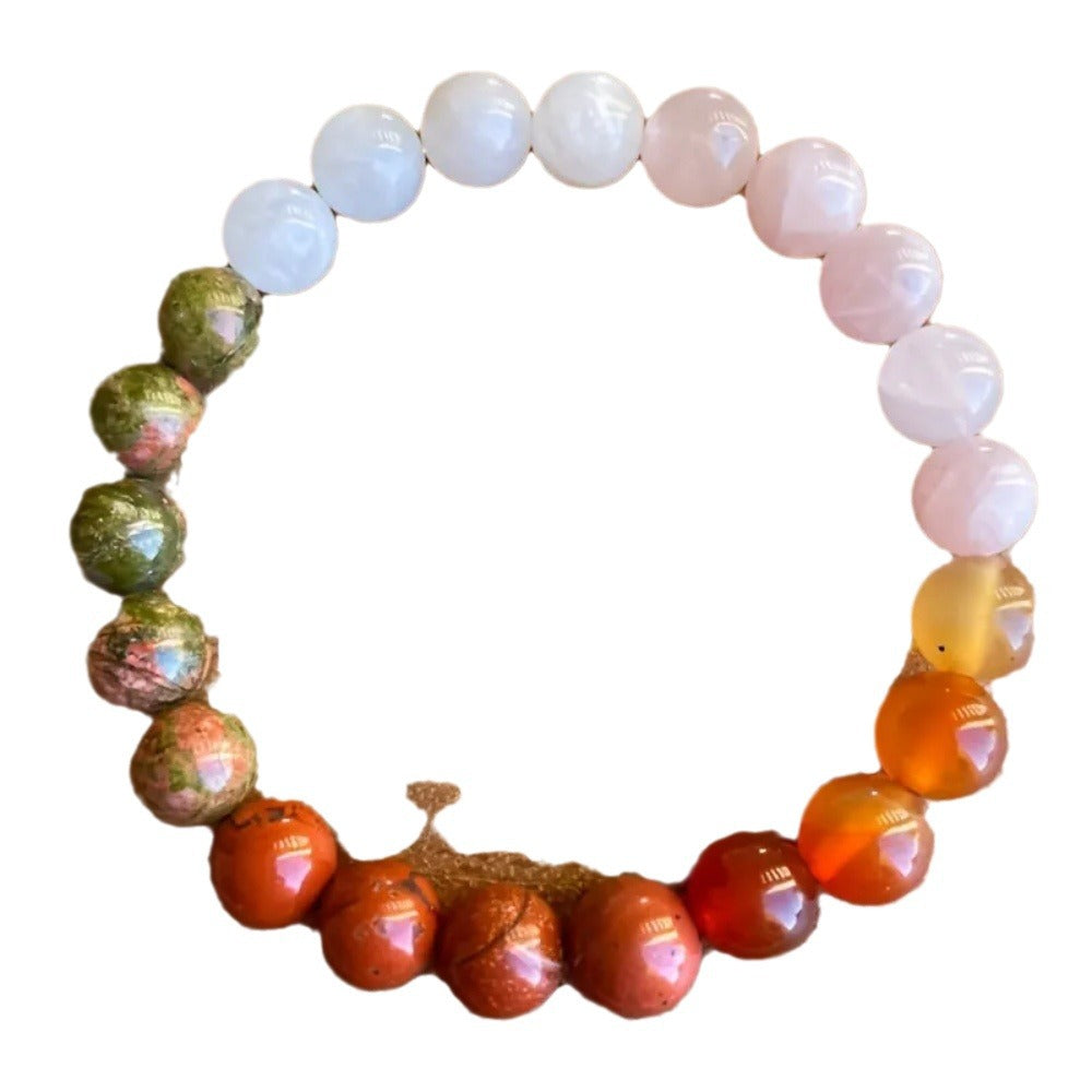 Natural Unakite Crystal Bracelet – Emotional Healing & Feminine Grounding