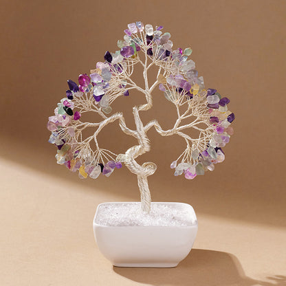 Natural Aquamarine Crystal Money Tree – Feng Shui Tree of Life for Prosperity & Harmony