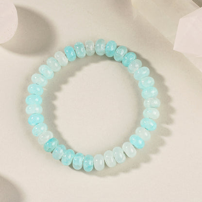 Blue Chalcedony & Glass Crystal Healing Bracelet
