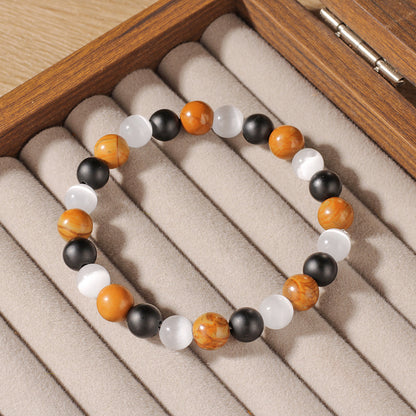 Golden Cat’s Eye Wood Grain Bracelet