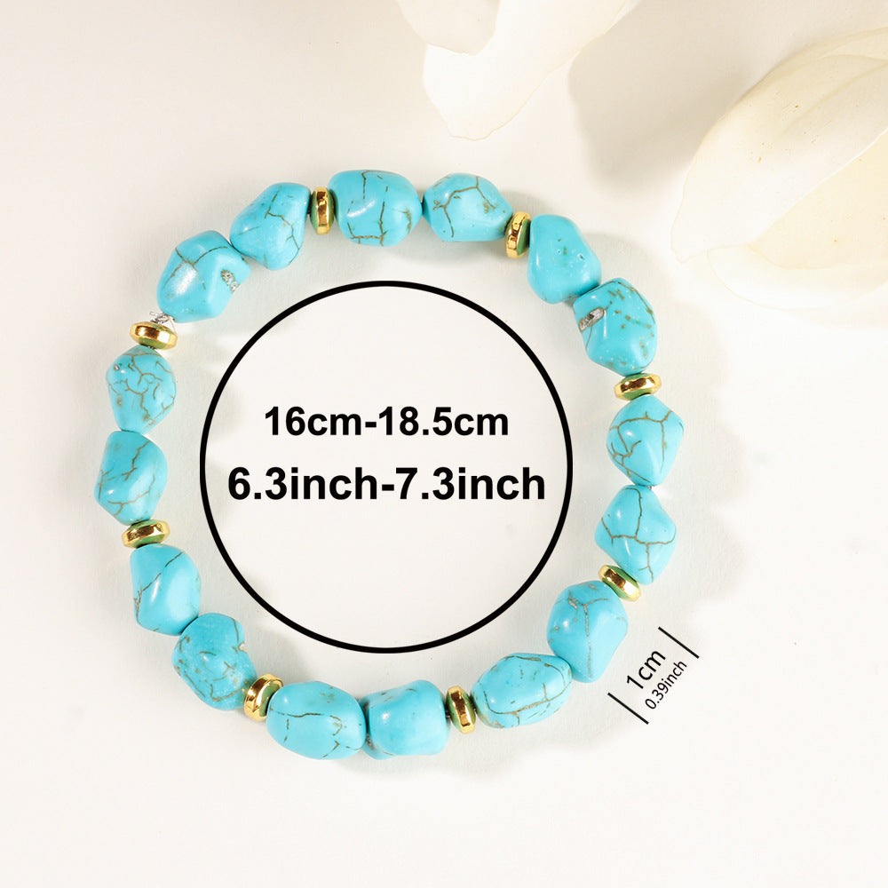 Geometric Turquoise Healing Stone Bangle