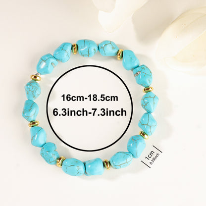 Geometric Turquoise Healing Stone Bangle