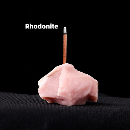 Natural Rose Amethyst & Citrine Crystal Incense Holder with Gemstone Chips – Sacred Meditation Burner