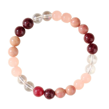 Natural Garnet & Clear Quartz Abundance Bracelet 