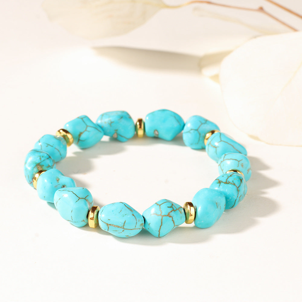 Geometric Turquoise Healing Stone Bangle