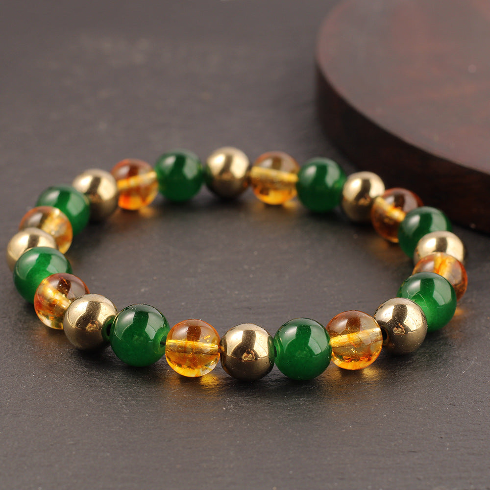 Citrine & Green Agate Wealth Bracelet – Prosperity in Style
