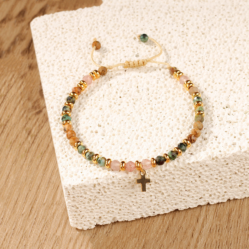 Bohemian Handwoven Strawberry Quartz Bracelet