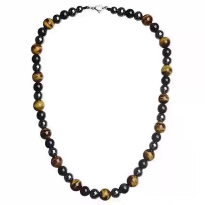 BAZI Customized Necklace, Tiger's Eye stone & Obsidian Necklace