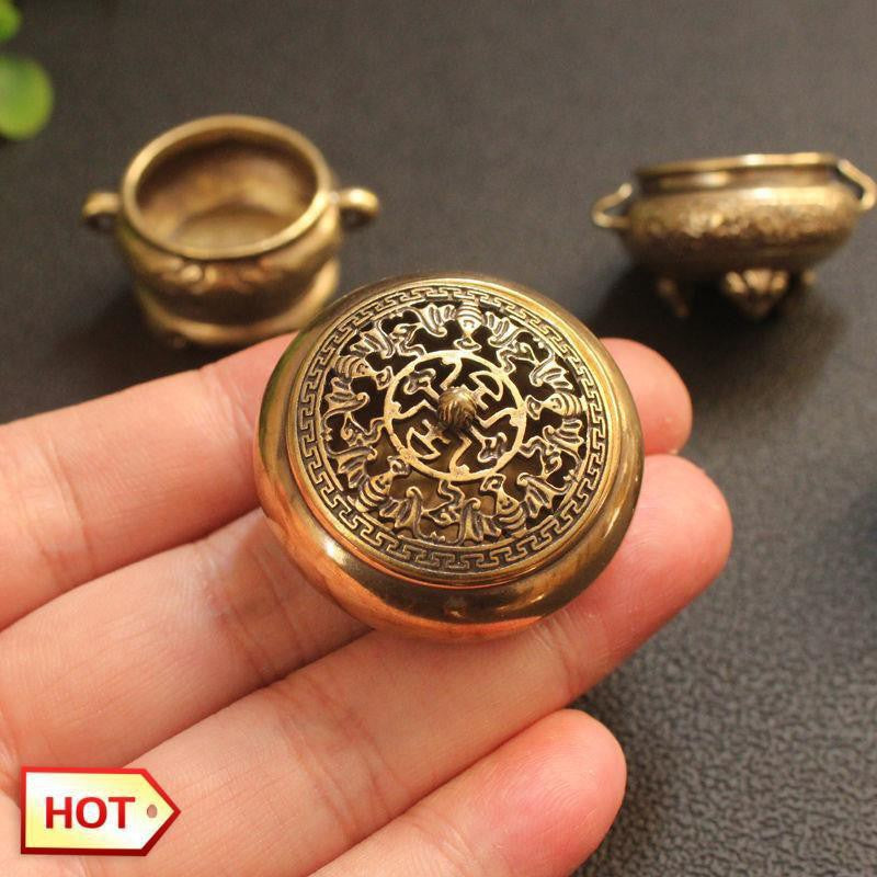 Mini Brass Incense Burner | Portable Antique Meditation Censer