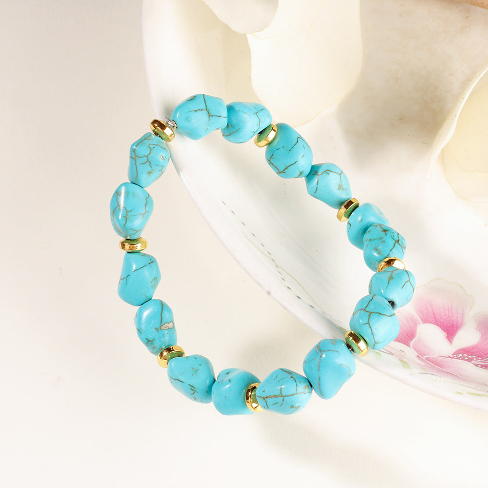 Geometric Turquoise Healing Stone Bangle