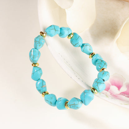 Geometric Turquoise Healing Stone Bangle