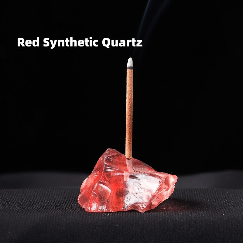 Natural Rose Amethyst & Citrine Crystal Incense Holder with Gemstone Chips – Sacred Meditation Burner