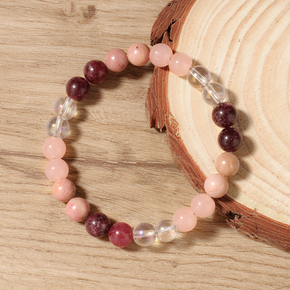 Natural Garnet & Clear Quartz Abundance Bracelet 