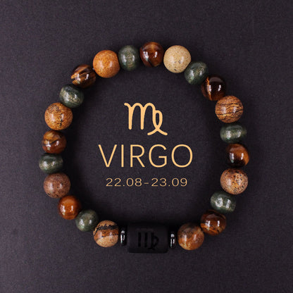 Zodiac Energy Bracelet – Amazonite & Tiger Eye Couple Crystal Set
