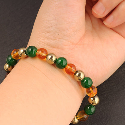 Citrine & Green Agate Wealth Bracelet – Prosperity in Style