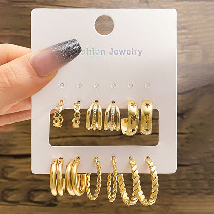 Elegance in Nine – Pearl & Butterfly Stud Earrings Set