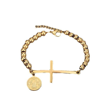Stainless Steel Rosary Bead Bracelet