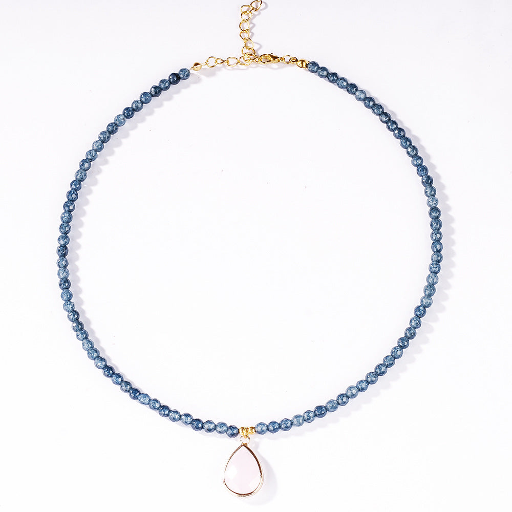 Amethyst, Apatite & Serpentine Gemstone Necklace – Summer Elegance with Energy Harmony