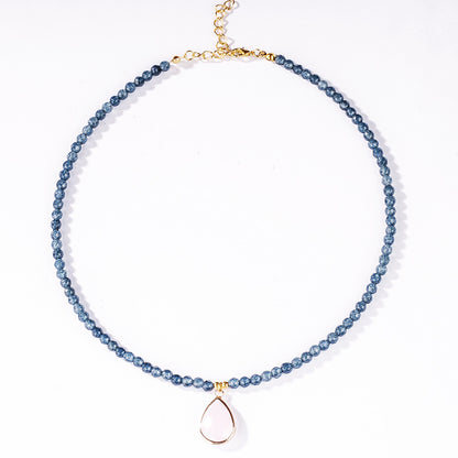 Amethyst, Apatite & Serpentine Gemstone Necklace – Summer Elegance with Energy Harmony