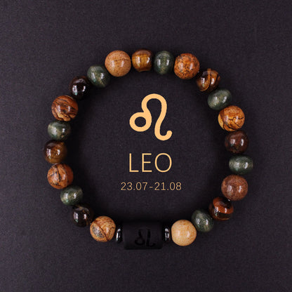 Zodiac Energy Bracelet – Amazonite & Tiger Eye Couple Crystal Set