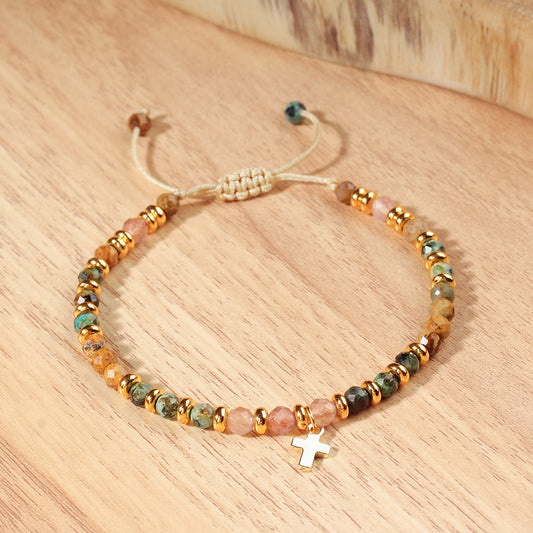 Bohemian Handwoven Strawberry Quartz Bracelet