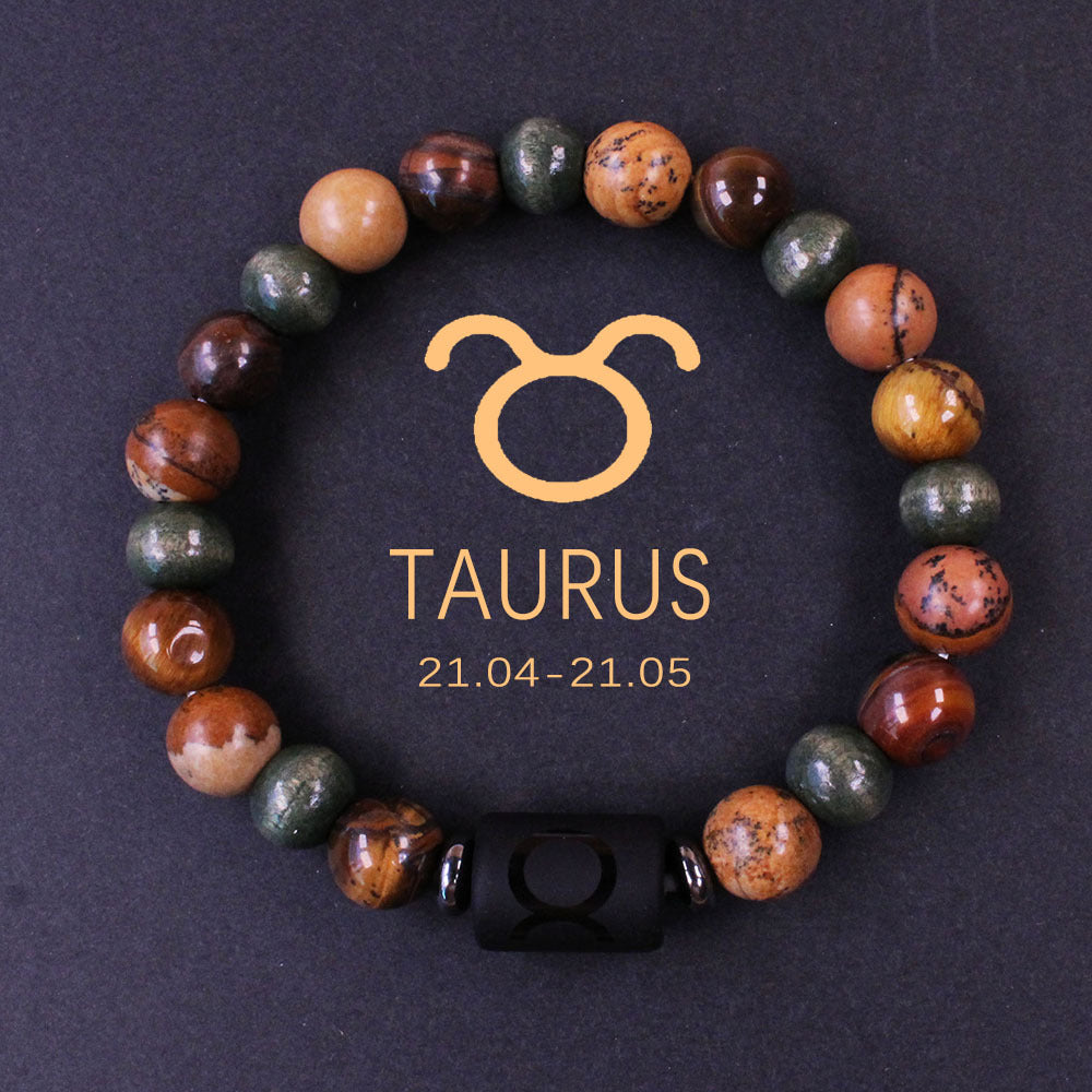 Zodiac Energy Bracelet – Amazonite & Tiger Eye Couple Crystal Set